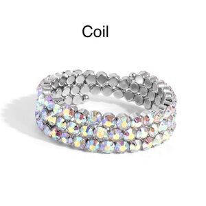 Silver and Iridescent Coil Bracelet